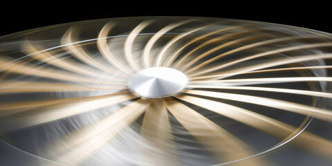 Fast rotating fan blades with motion blur effect.