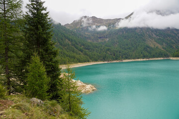 Naklejka na ściany i meble beautiful lakes in the Italian Dolomites