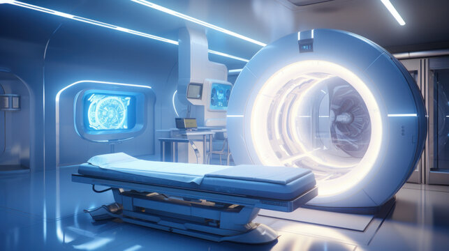 Futuristic computer aided tomography room