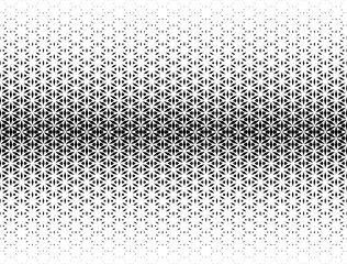 Pattern based on elements Japanese woodwork craft Kumiko zaiku. Disappearing effect. Average fade out . Black and white figures