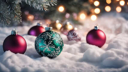 christmas tree decoration, Winter themed home decor, red,  green christmas ball