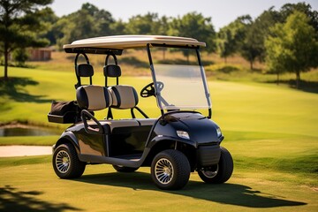 golf cart on a light background - obrazy, fototapety, plakaty