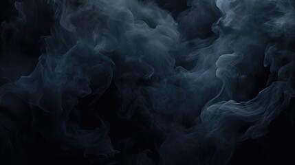 Dark abstract background with swirling smoke and deep shadows. Captivating and mysterious, the ebony and inky navy tones create an otherworldly atmosphere