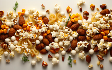 A Variety of Crunchy, Savory Snacks on a Clean Background