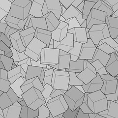 Gray cubes. Geometric vector background. Abstract template for presentation.