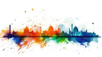 India concept illustration republic day indian colors - obrazy, fototapety, plakaty