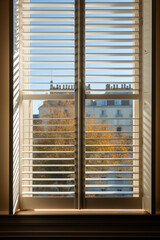 looking out hotel window at Paris' 6th Arrondissement (St-Germain-des-Prés) - obrazy, fototapety, plakaty