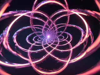 Abstract Plasma Colored Light Rays Curves and Circles Pink and Purple Background Wallpaper