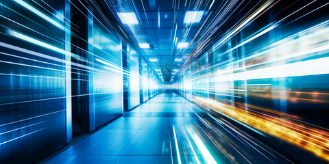 Data transferring at high speed with motion blur effect.