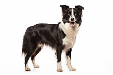 border collie breed dog with white background