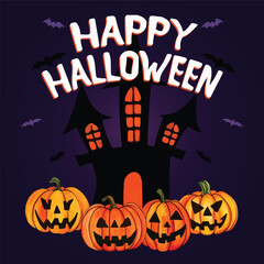 Hand drawn happy halloween background