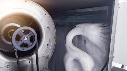 The cooling machine has frost on the evaporator because the fan drive v belt is damaged due to...