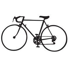 Obraz premium Racing Bike Silhouette, Classic Bicycle in Black and White