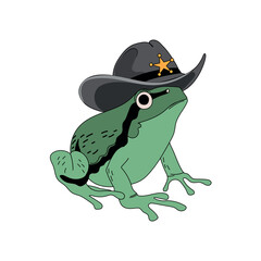 Cowboy Frog Meme Design. Wild West Frogg. Retro Ugly Frogg, Trendy Giddy Up, Country Design. Trendy Tshirt Design
