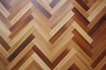 Parquet floor in herringbone pattern. Generative AI - obrazy, fototapety, plakaty