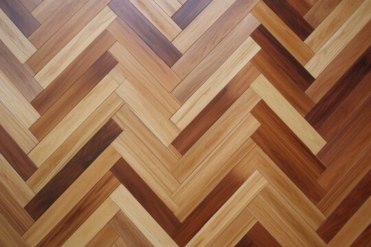 Parquet floor in herringbone pattern. Generative AI
