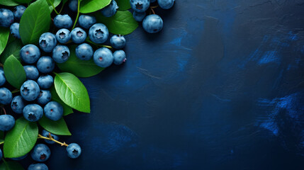 Fresh blueberry, on a blue background.