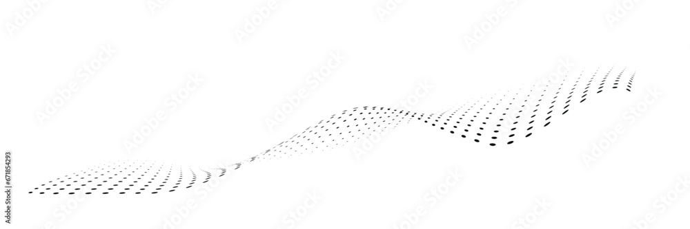 Poster technology abstract background. geometric dotted curve shapes.