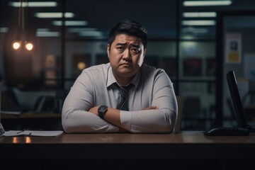 Asian Male Receptionist Employment Lifestyle Environment Generative AI