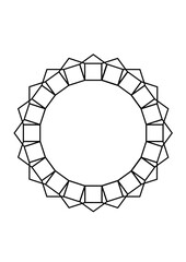 ring zusammengesetzt aus 20 quadraten und 20 f&uuml;nfecken, modernes abstraktes design, interessanter rahmen 