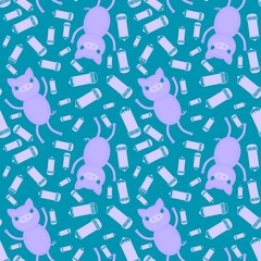 Cartoon animals seamless pigs pattern for wrapping paper and fabrics and kids clothes print and festive