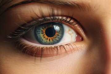Macro closeup of beautiful eye using generative AI - obrazy, fototapety, plakaty