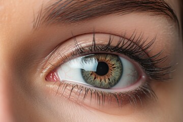 Macro closeup of beautiful female eye using generative AI