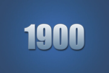 Year 1900 numeric typography text design on gradient color background. 1900 calendar year design.