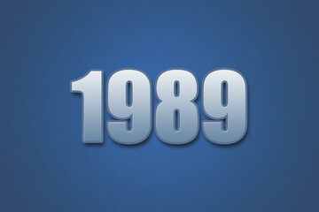 Year 1989 numeric typography text design on gradient color background. 1989 calendar year design.