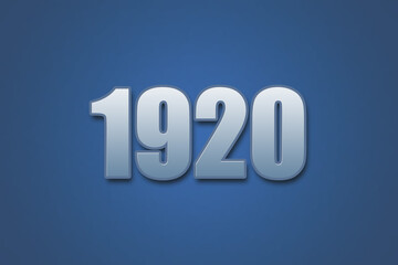Year 1920 numeric typography text design on gradient color background. 1920 calendar year design.