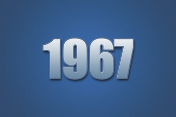 Year 1967 numeric typography text design on gradient color background. 1967 calendar year design.