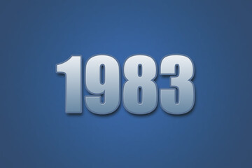 Year 1983 numeric typography text design on gradient color background. 1983 calendar year design.