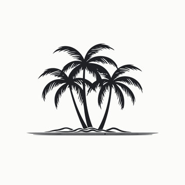 Palms in cartoon, doodle style. 2d vector illustration in logo, icon style. AI Generative