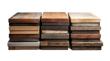 cut wooden boards isolated on background