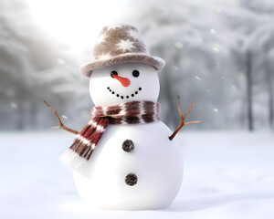 Obraz premium snowman on a snow
