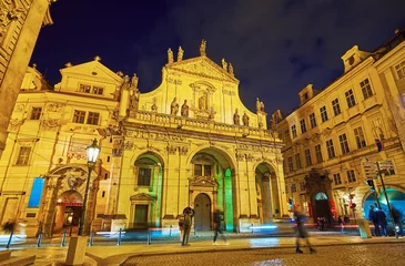 Foto auf Acrylglas St Salvator Church in evening lights, Prague, Czechia © efesenko