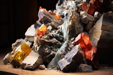 Obraz premium A bunch of different minerals different rocks.