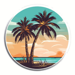 Palms in cartoon, doodle style. 2d vector illustration in logo, icon style. AI Generative