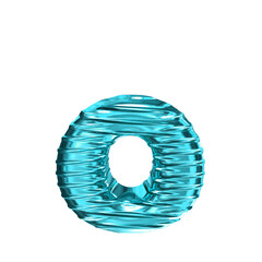 Turquoise symbol with ribbed horizontal. letter o