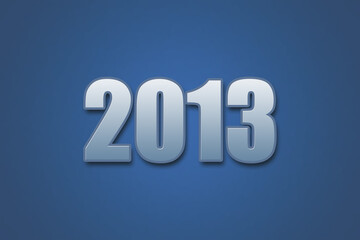 Year 2013 numeric typography text design on gradient color background. 2013 calendar year design.