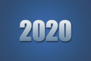 Year 2020 numeric typography text design on gradient color background. 2020 calendar year design.