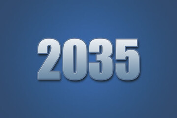 Year 2035 numeric typography text design on gradient color background. 2035 calendar year design.