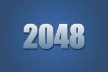 Year 2048 numeric typography text design on gradient color background. 2048 calendar year design.