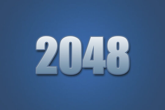 Year 2048 numeric typography text design on gradient color background. 2048 calendar year design.
