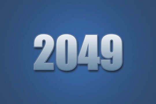 Year 2049 numeric typography text design on gradient color background. 2049 calendar year design.