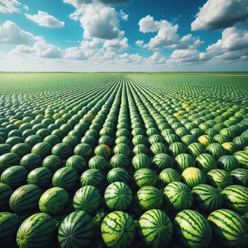 Watermelon field landscape generative ai