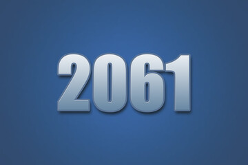 Year 2061 numeric typography text design on gradient color background. 2061 calendar year design.