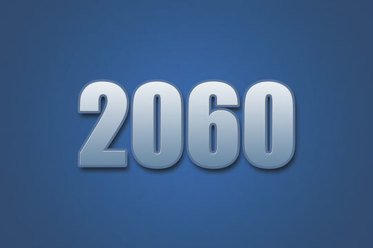 Year 2060 numeric typography text design on gradient color background. 2060 calendar year design.