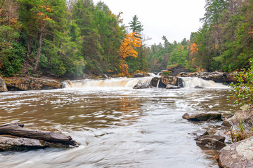 Lower Swallow Falls in autumn.Swallow Falls State Park.Oakland.Maryland