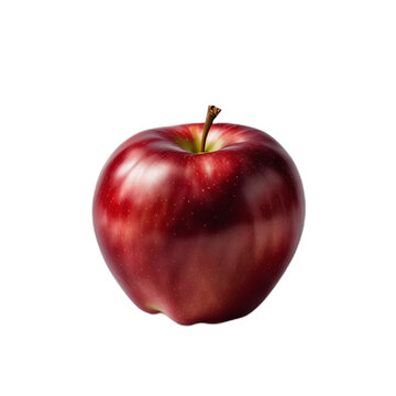 Uma maçã vermelha isolada, flutuando no fundo transparente, sem fundo, png.